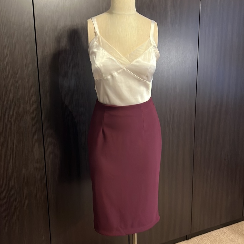 Plum Pencil Skirt